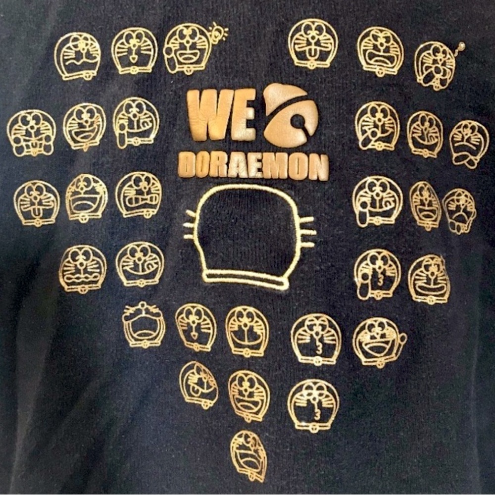 Doraemon Robot Cat Hooded Sweatshirt S Hoodie Braided Drawstring Cartoon Gold